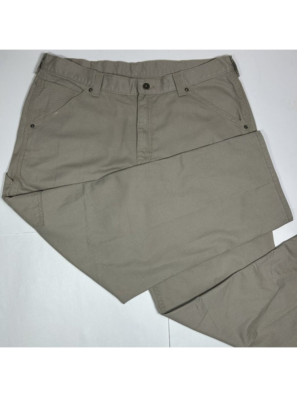 Vtg Lee Dungarees Tag 40x30 Men Tan Khaki Carpenter Pants Workwear Sz 38x29